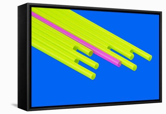 Pop Straws Collection - Blue & Green-Philippe Hugonnard-Framed Stretched Canvas