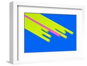 Pop Straws Collection - Blue & Green-Philippe Hugonnard-Framed Photographic Print