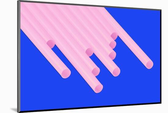 Pop Straws Collection - Blue & Light Pink-Philippe Hugonnard-Mounted Photographic Print