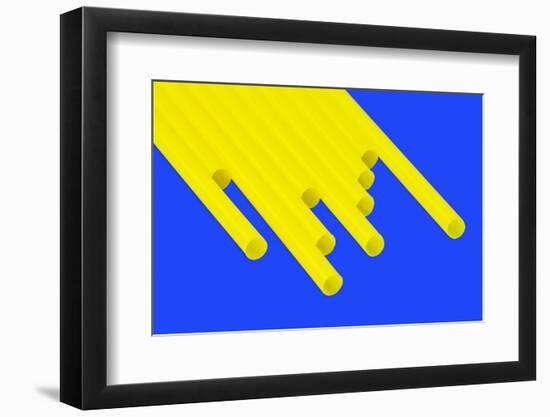 Pop Straws Collection - Blue & Yellow-Philippe Hugonnard-Framed Photographic Print