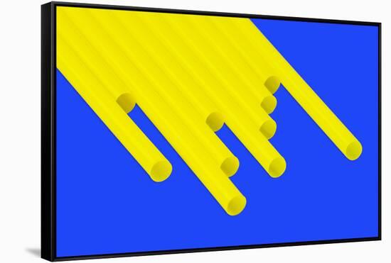 Pop Straws Collection - Blue & Yellow-Philippe Hugonnard-Framed Stretched Canvas