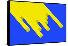 Pop Straws Collection - Blue & Yellow-Philippe Hugonnard-Framed Stretched Canvas