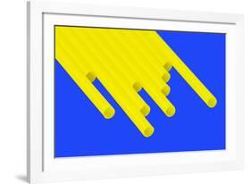 Pop Straws Collection - Blue & Yellow-Philippe Hugonnard-Framed Photographic Print