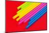 Pop Straws Collection - Colourful & Red II-Philippe Hugonnard-Mounted Photographic Print