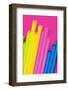 Pop Straws Collection - Dark Pink & Colourful-Philippe Hugonnard-Framed Photographic Print