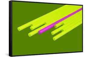 Pop Straws Collection - Green & Pink-Philippe Hugonnard-Framed Stretched Canvas