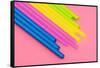 Pop Straws Collection - Light Pink & Colourful II-Philippe Hugonnard-Framed Stretched Canvas