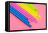 Pop Straws Collection - Light Pink & Colourful II-Philippe Hugonnard-Framed Stretched Canvas