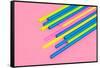 Pop Straws Collection - Light Pink & Colourful-Philippe Hugonnard-Framed Stretched Canvas