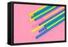 Pop Straws Collection - Light Pink & Colourful-Philippe Hugonnard-Framed Stretched Canvas