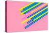 Pop Straws Collection - Light Pink & Colourful-Philippe Hugonnard-Stretched Canvas