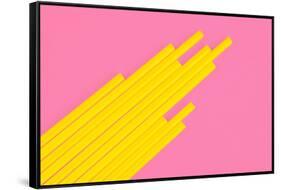 Pop Straws Collection - Light Pink & Yellow-Philippe Hugonnard-Framed Stretched Canvas