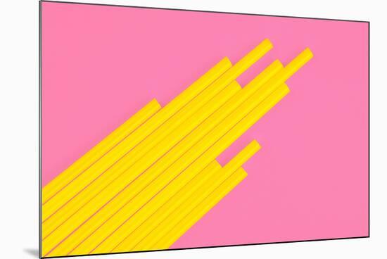 Pop Straws Collection - Light Pink & Yellow-Philippe Hugonnard-Mounted Photographic Print