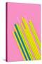 Pop Straws Collection - Pink & Colourful-Philippe Hugonnard-Stretched Canvas