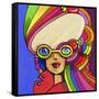 Pop Sunglasses Lady-Howie Green-Framed Stretched Canvas