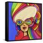 Pop Sunglasses Lady-Howie Green-Framed Stretched Canvas