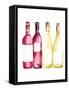 Pop the Cork III Red and White Wine-Mercedes Lopez Charro-Framed Stretched Canvas