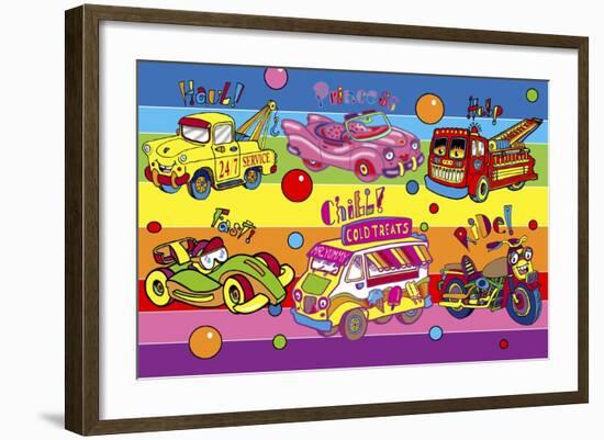 Pop Vehicles-Howie Green-Framed Giclee Print