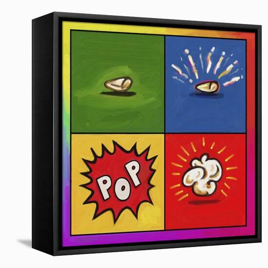 Popcorn Pop-Howie Green-Framed Stretched Canvas