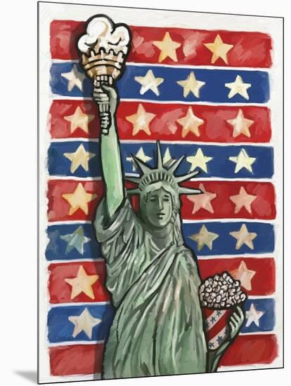 Popcorn Statue Of Liberty-Howie Green-Mounted Giclee Print