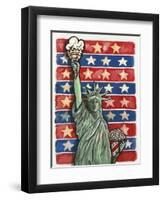 Popcorn Statue Of Liberty-Howie Green-Framed Giclee Print