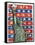 Popcorn Statue Of Liberty-Howie Green-Framed Stretched Canvas