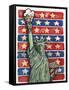Popcorn Statue Of Liberty-Howie Green-Framed Stretched Canvas