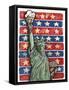 Popcorn Statue Of Liberty-Howie Green-Framed Stretched Canvas