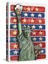 Popcorn Statue Of Liberty-Howie Green-Stretched Canvas