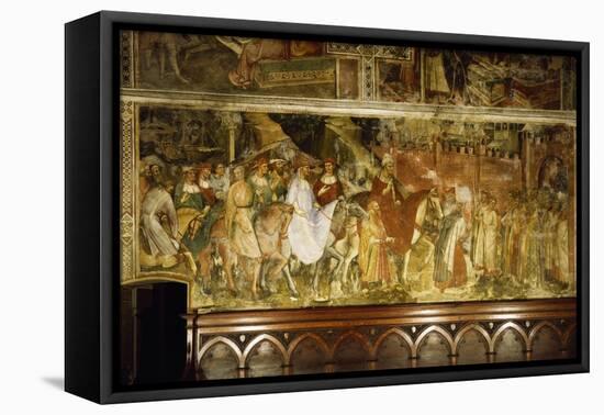 Pope Alexander III's Triumphal Ride into Rome, Scene from Stories of Alexander III-Spinello Aretino-Framed Stretched Canvas