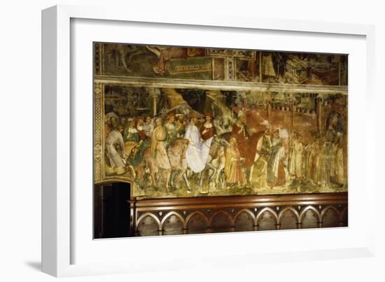 Pope Alexander III's Triumphal Ride into Rome, Scene from Stories of Alexander III-Spinello Aretino-Framed Giclee Print