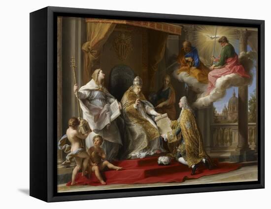 Pope Benedict XIV Presenting the Encyclical 'Ex Omnibus' to the Comte De Stainville-Pompeo Girolamo Batoni-Framed Stretched Canvas