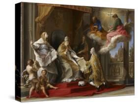 Pope Benedict XIV Presenting the Encyclical 'Ex Omnibus' to the Comte De Stainville-Pompeo Girolamo Batoni-Stretched Canvas