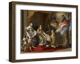 Pope Benedict XIV Presenting the Encyclical 'Ex Omnibus' to the Comte De Stainville-Pompeo Girolamo Batoni-Framed Giclee Print