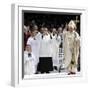 Pope Benedict XVI Acknowledges the Crowd as He Arrives for a Mass-null-Framed Photographic Print