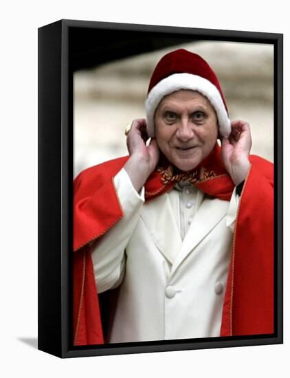 Pope Benedict XVI Arriving for the Weekly General Audience in St. Peter's Square at the Vatican-null-Framed Stretched Canvas