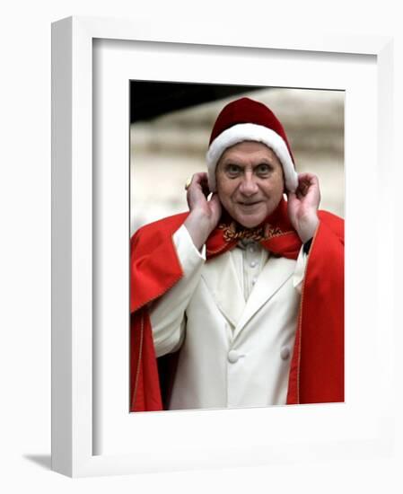 Pope Benedict XVI Arriving for the Weekly General Audience in St. Peter's Square at the Vatican-null-Framed Photographic Print