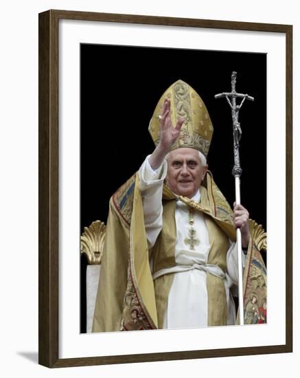 Pope Benedict Xvi Delivers His ''Urbi Et Orbi'' Message-null-Framed Premium Photographic Print