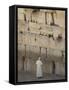 Pope Benedict XVI Stands Next to the Western Wall, Judaism's Holiest Site in Jerusalem's Old City-null-Framed Stretched Canvas