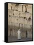 Pope Benedict XVI Stands Next to the Western Wall, Judaism's Holiest Site in Jerusalem's Old City-null-Framed Stretched Canvas