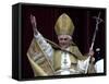 Pope Benedict XVI Waves to Pilgrims and Faithful fromSt. Peter's Basilica at the Vatican-null-Framed Stretched Canvas