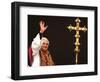 Pope Benedict XVI Waves to the Crowd-null-Framed Photographic Print