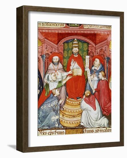 Pope Clement VII, 1478-1534 (Giulio de Medici), Dictating his Laws, 16th century Manuscript-null-Framed Giclee Print