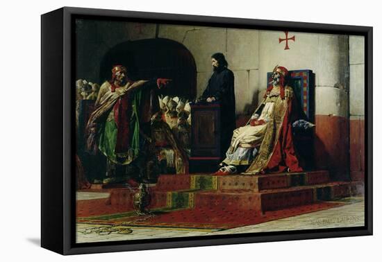 Pope Formosus (816-896) and Pope Stephen VI in 897-Jean Paul Laurens-Framed Stretched Canvas