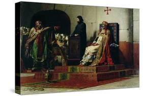 Pope Formosus (816-896) and Pope Stephen VI in 897-Jean Paul Laurens-Stretched Canvas