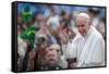 Pope Francis arrives for his weekly general audience in St. Peter's Square at the Vatican-Godong-Framed Stretched Canvas