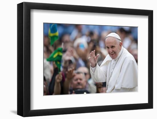 Pope Francis arrives for his weekly general audience in St. Peter's Square at the Vatican-Godong-Framed Photographic Print