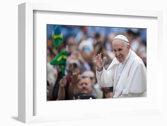 Pope Francis arrives for his weekly general audience in St. Peter's Square at the Vatican-Godong-Framed Photographic Print