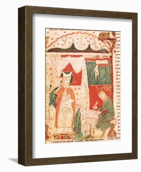 Pope Gregory I the Great (circa 540-604) Dictating the Book of Job to His Scribe Peter-null-Framed Giclee Print