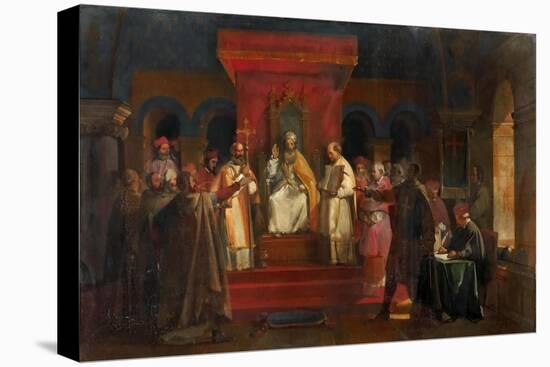 Pope Honorius II Granting Official Recognition to the Knights Templar in 1128-François Marius Granet-Stretched Canvas